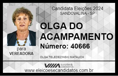 Candidato OLGA DO ACAMPAMENTO 2024 - SANDOVALINA - Eleições