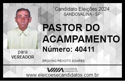 Candidato PASTOR DO ACAMPAMENTO 2024 - SANDOVALINA - Eleições