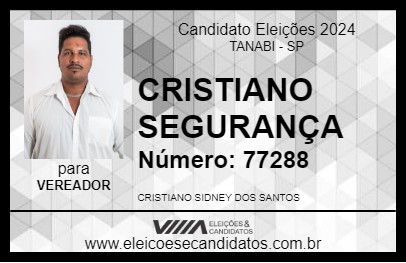 Candidato CRISTIANO SEGURANÇA 2024 - TANABI - Eleições