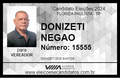 Candidato DONIZETI NEGAO 2024 - FLÓRIDA PAULISTA - Eleições