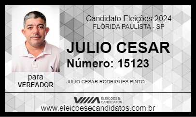 Candidato JULIO CESAR 2024 - FLÓRIDA PAULISTA - Eleições