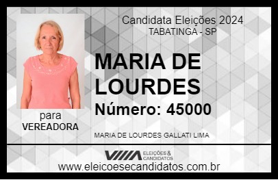 Candidato MARIA DE LOURDES 2024 - TABATINGA - Eleições