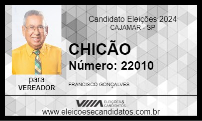 Candidato CHICÃO 2024 - CAJAMAR - Eleições