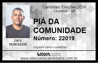 Candidato PIÁ DA COMUNIDADE 2024 - CAJAMAR - Eleições