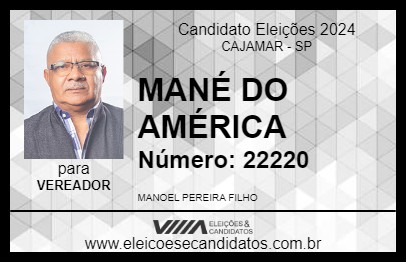 Candidato MANÉ DO AMÉRICA 2024 - CAJAMAR - Eleições