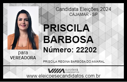 Candidato PRISCILA BARBOSA 2024 - CAJAMAR - Eleições