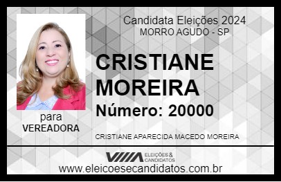 Candidato CRISTIANE MOREIRA 2024 - MORRO AGUDO - Eleições