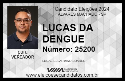 Candidato LUCAS DA DENGUE 2024 - ÁLVARES MACHADO - Eleições