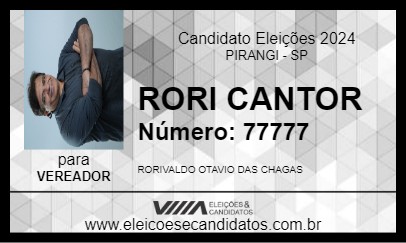 Candidato RORI CANTOR 2024 - PIRANGI - Eleições