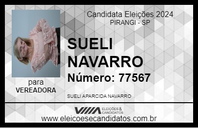 Candidato SUELI NAVARRO 2024 - PIRANGI - Eleições