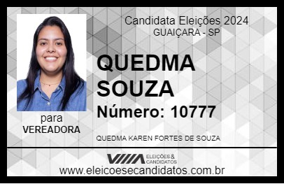 Candidato QUÉDMA DE SOUZA 2024 - GUAIÇARA - Eleições