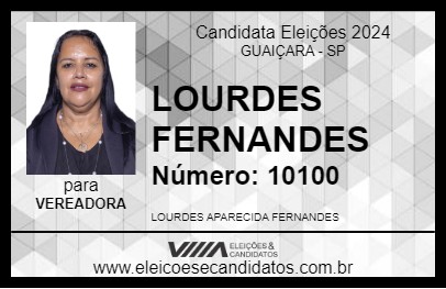 Candidato LOURDES FERNANDES 2024 - GUAIÇARA - Eleições