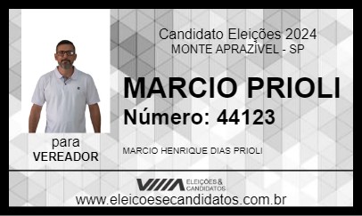 Candidato MARCIO PRIOLI 2024 - MONTE APRAZÍVEL - Eleições