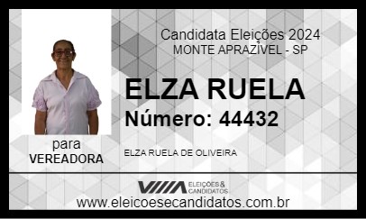 Candidato ELZA RUELA 2024 - MONTE APRAZÍVEL - Eleições