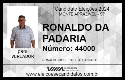 Candidato RONALDO DA PADARIA 2024 - MONTE APRAZÍVEL - Eleições