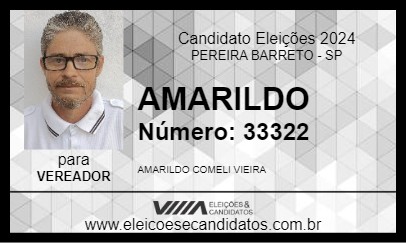 Candidato AMARILDO 2024 - PEREIRA BARRETO - Eleições