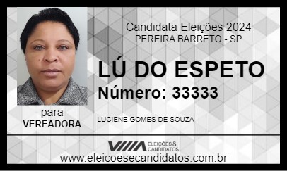 Candidato LÚ DO ESPETO 2024 - PEREIRA BARRETO - Eleições