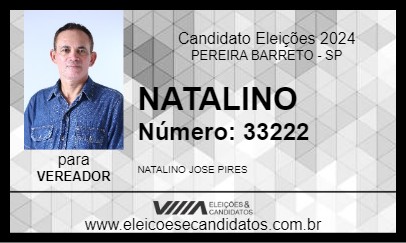 Candidato NATALINO 2024 - PEREIRA BARRETO - Eleições