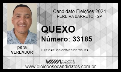 Candidato QUEXO 2024 - PEREIRA BARRETO - Eleições