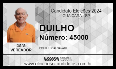 Candidato DUILHO 2024 - GUAIÇARA - Eleições