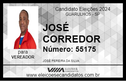 Candidato JOSÉ CORREDOR 2024 - GUARULHOS - Eleições