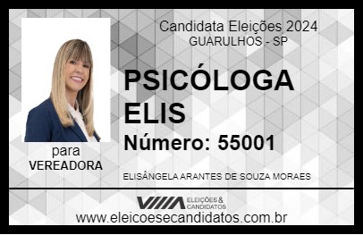 Candidato PSICÓLOGA ELIS 2024 - GUARULHOS - Eleições