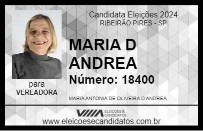 Candidato MARIA D ANDREA 2024 - RIBEIRÃO PIRES - Eleições