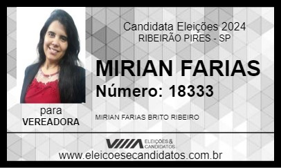 Candidato MIRIAN FARIAS 2024 - RIBEIRÃO PIRES - Eleições