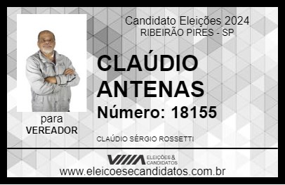 Candidato CLAÚDIO ANTENAS 2024 - RIBEIRÃO PIRES - Eleições