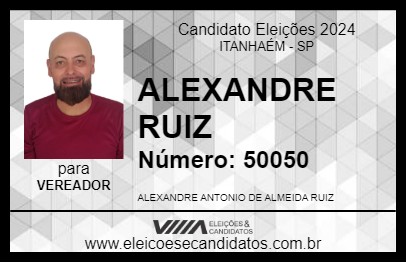 Candidato ALEXANDRE RUIZ 2024 - ITANHAÉM - Eleições