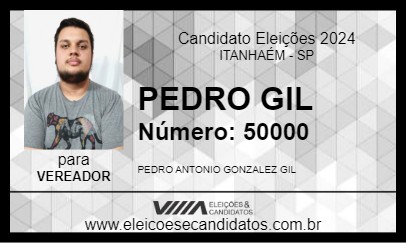 Candidato PEDRO GIL 2024 - ITANHAÉM - Eleições