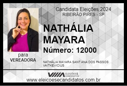 Candidato NATHÁLIA MAYARA 2024 - RIBEIRÃO PIRES - Eleições