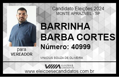 Candidato BARRINHA BARRA CORTES 2024 - MONTE APRAZÍVEL - Eleições