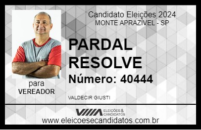 Candidato PARDAL RESOLVE 2024 - MONTE APRAZÍVEL - Eleições