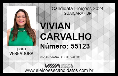 Candidato VIVIAN CARVALHO 2024 - GUAIÇARA - Eleições