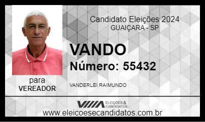 Candidato VANDO 2024 - GUAIÇARA - Eleições