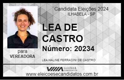 Candidato LEA DE CASTRO 2024 - ILHABELA - Eleições