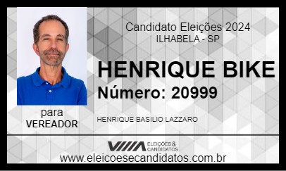 Candidato HENRIQUE BIKE 2024 - ILHABELA - Eleições