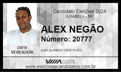 Candidato ALEX NEGÃO 2024 - ILHABELA - Eleições