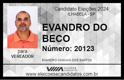 Candidato EVANDRO DO BECO 2024 - ILHABELA - Eleições