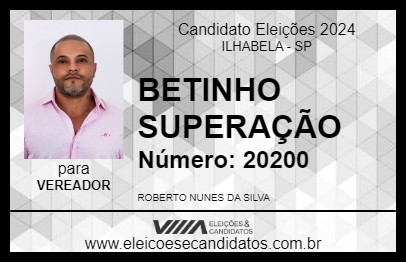 Candidato BETINHO SUPERAÇÃO 2024 - ILHABELA - Eleições