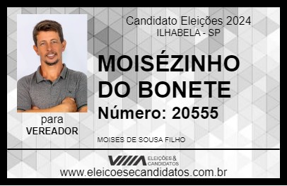 Candidato MOISÉZINHO DO BONETE 2024 - ILHABELA - Eleições