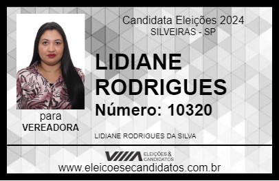 Candidato LIDIANE RODRIGUES 2024 - SILVEIRAS - Eleições