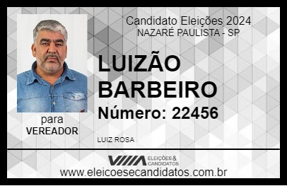 Candidato LUIZÃO BARBEIRO 2024 - NAZARÉ PAULISTA - Eleições