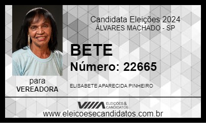 Candidato BETE 2024 - ÁLVARES MACHADO - Eleições