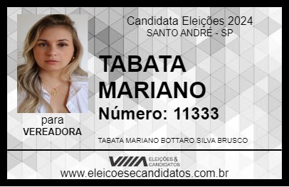 Candidato TABATA MARIANO 2024 - SANTO ANDRÉ - Eleições