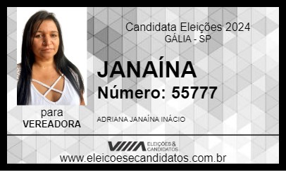 Candidato JANAÍNA 2024 - GÁLIA - Eleições