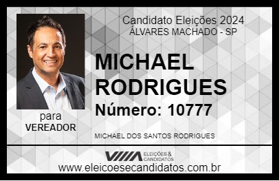 Candidato MICHAEL RODRIGUES 2024 - ÁLVARES MACHADO - Eleições