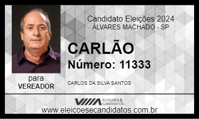 Candidato CARLÃO 2024 - ÁLVARES MACHADO - Eleições