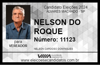 Candidato NELSON DO ROQUE 2024 - ÁLVARES MACHADO - Eleições